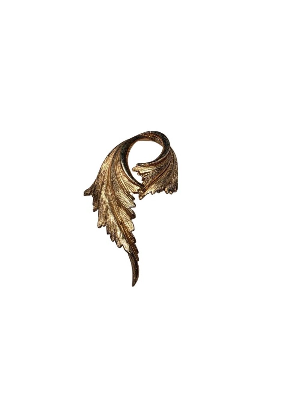 Vintage Napier Gold-Tone Stylized Leaf Brooch